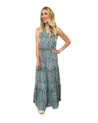 Sur La Vague Bouquet Ruffle Maxi Dress