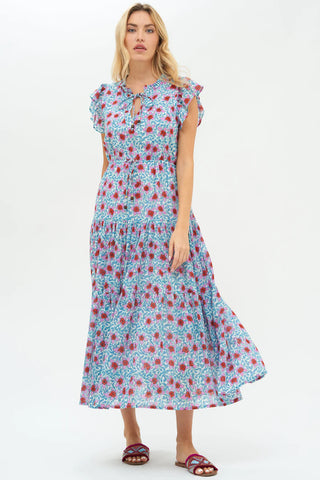 Oliphant Cinched Flirty Midi Dress