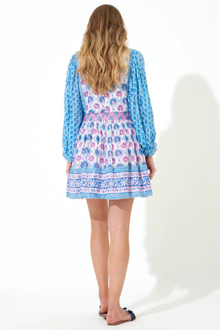 Oliphant Tie Front Balloon Sleeve Dress