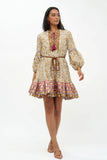 Oliphant Balloon Drop Mini Dress-Marchesa Olive