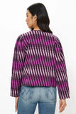 Oliphant Crew Neck Jacket- Ikat Purple