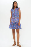 Oliphant Sleeveless Smocked Waist Dress- Taos Blue