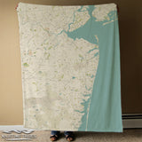 Jersey Shore Coast Map Blanket