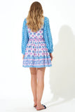 Oliphant Tie Front Balloon Sleeve Dress